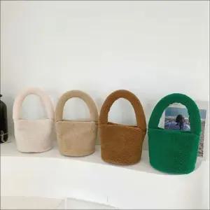 크로스백 뽀글이 미니 복조리 토트백 4컬러 데일리 겨울 퍼 손가방