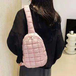 허리가방 가방 벨트백 여자 여성 크로스 핑크 벨트 패딩