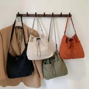 스트링 빅포켓 숄더백 에코백 무지 퍼피 크로스백 호보백 여행 보조 가방 학생 캔버스백