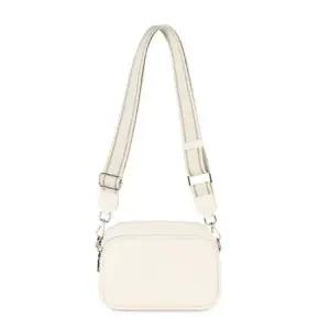 크로스 여성 스트랩 미니 카메라 가방 아이보리 여자핸드백