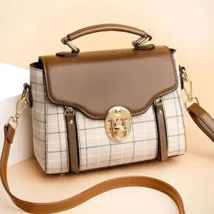 체크백 여성 모던 클래식 체크 토트 크로스백 데이트 모임룩