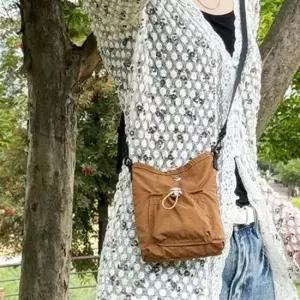 미니크로스 스트랩 포켓 핸드폰 폰 가방 브라운 여성미니크로스