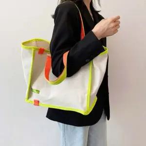 데일리 에코백 캐주얼 숄더백 패션 보조백 네온색상 여자에코백