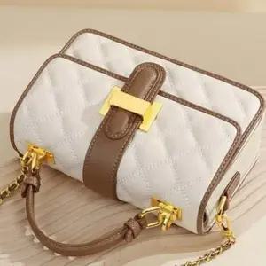 여성 데일리 캐주얼 스퀘어 퀼팅 체인 크로스백 체인 미니숄더백