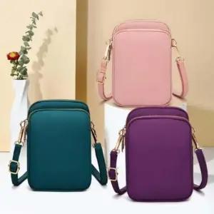 크로스백 미니 방수 가방 캔버스 여행 산책 심플 방수