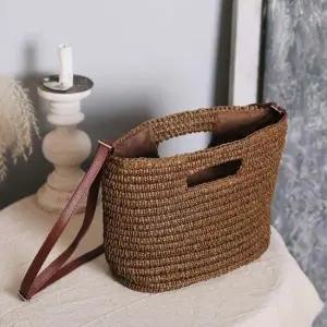 스퀘어 밀짚 크로스백 여행 여성 빅사이즈 가방 쇼퍼백