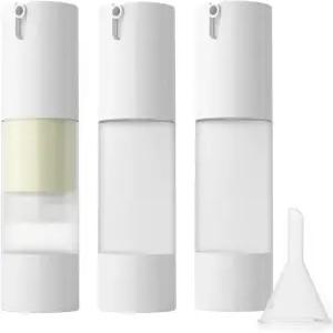 롱웨이 3개 빈 리필 가능한 에어리스 펌프 병 트래블 파운데이션 용기 손 소독제용 화장품 토너 젤 헤어