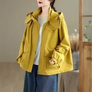 여자 가을 후드 빅포켓 트렌드 점퍼 트렌치코트 바람막이 코트 세련도도녀 OOTD3