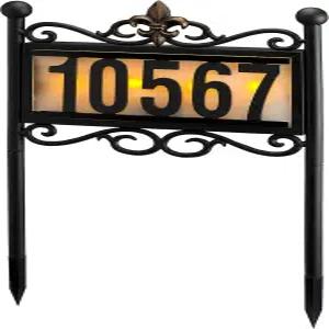 네이처스 마크 태양광 발전 조명 주택 번호 주소 지분 표지판 - LED 실외 금속 장식