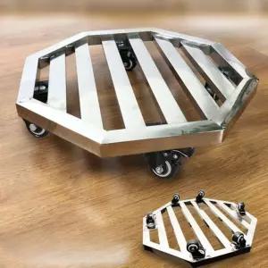 스테인리스 화분받침 트레이 스텐 화분 바퀴형 트롤리 선반