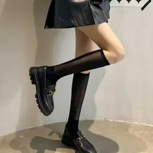 여자 가을 시스루 스타일 반 양말 데이트 패션 니삭스