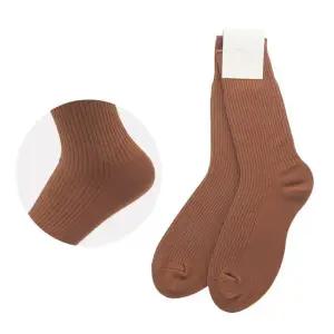 남성용 가는골지 장목양말 카멜 3켤레