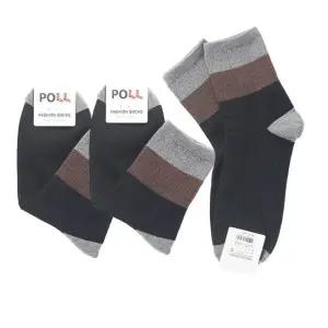 남성용 목 굵은라인 캐쥬얼 중목양말 검정색 3켤레