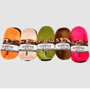 레오파드 미끄럼방지 벨벳카바 덧신양말 미끄럼방지덧신