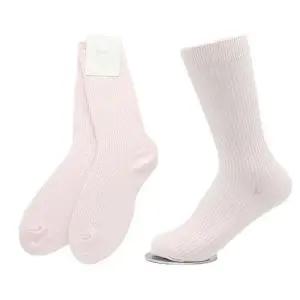 국내산 여성용 골지 컬러 장목양말 파스텔핑크 5켤레