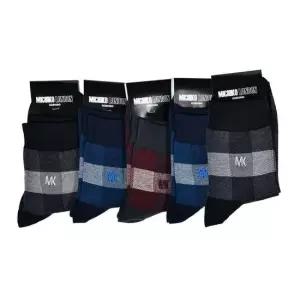 미치코런던 격자 디자인 정장 캐주얼 신사 중목 양말 5켤레