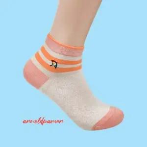 아놀드파마 로고 메쉬 링글 단목 숙녀양말