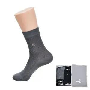 미치코런던 고급 체크 패턴 실켓 남성 정장 양말 5켤레