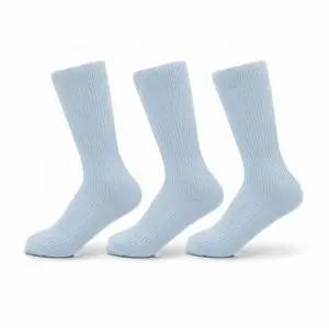 남성 가는 골지 빅사이즈 장목 양말 파스텔블루 3켤레 280-330mm
