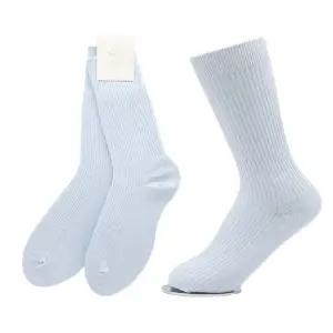 국내산 여성용 골지 컬러 장목양말 파스텔블루 5켤레