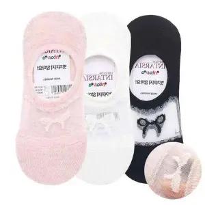 여성용 양말 랜덤 3켤레 뒤꿈치 덧신 실리콘 페이크