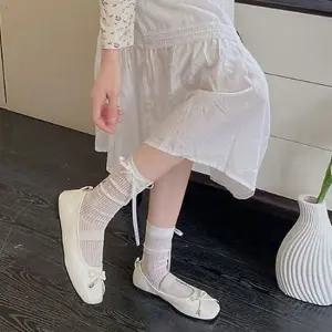 여성 여름 시스루 장목 리본끈 양말 2켤레 패션 삭스