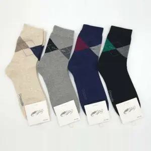 남성 국내산 크로커다일 아가일 중목양말 5켤레묶음 양말