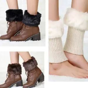 여자 겨울 방한 퍼 발목 레그워머 부츠 레이어드 커버