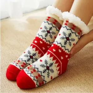 두꺼운 웜풋 보온양말 크리스마스 안감퍼 겨울 양말