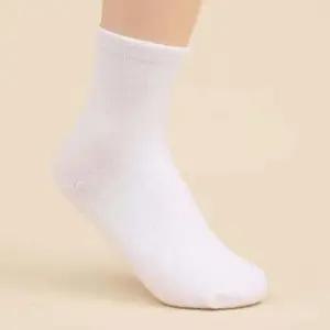 무지 면양말 여성 중목 화이트 양말 5켤레세트