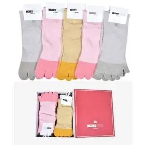 5켤레 여성 심플 배색 발목 숙녀 발가락 양말