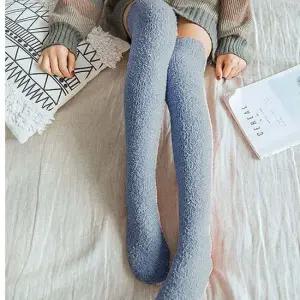 양말 여성 장목 수면양말 겨울 방한 오버니삭스 기모 양털