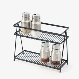 다크 양념랙 2단 선반 정리 소품 주방 양념랙 2단 정리 주방