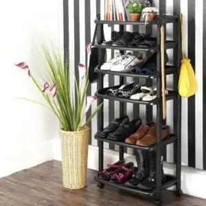조립식 다용도 키다리신발장 6단 대형) 정리 정돈 간편 이동 활용