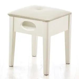 비스뷔 화이트 원목 수납형보조의자 화장대의자미니간 화장대의자 수납의자 수납스툴