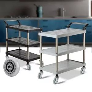 플라스틱 PP 3단 대 무소음바퀴 주방 이동식수납장 카 서빙카 써빙카트 써빙카 주방카트