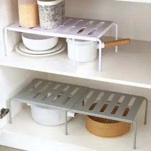 화장실 주방 데코 수납 신발장 2단 개별 선반 그레이 수납선반 조립식수납선반 욕실수납