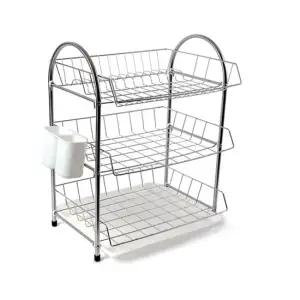 3단 식기건조대 스텐 그릇 건조대 물받이 수저통 포함 3단식기건조대 스텐식기건조대