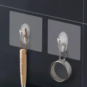 재점착후크 대 2P 싱크대걸이 다용도 주방걸이 컵걸이 벽걸이 욕실행거 화장실행거