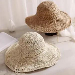 여름 모자 비치 휴양지 밀짚 패션 자외선차단 여성 챙넓은 라피아햇 바캉스 해변 나들이 벙거지 왕골 모자