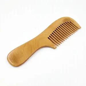 [콩심팥심]복숭아 굵은 손잡이 나무 빗