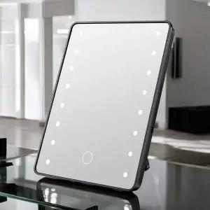 3단 밝기 LED 조명거울 블랙 메이크업거울