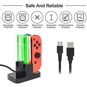 스위치용 호환 4 in 1 LED 충전 스탠드 도킹 스테이션 표시등 Joy-Con 컨트롤러 홀더 게임 호환 액세서리