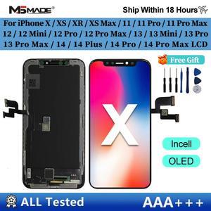 호환 XR XS 맥스 11 디스플레이용 OLED X LCD, 3D 터치 스크린 교체, 12 14 플러스 11 프로 스크린 인셀 12 프로 맥스 디스플레이, 13