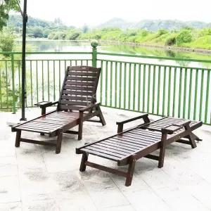 수영장 원목 해변 야외 리조트 펜션 호텔 썬베드 의자