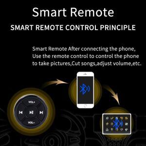 미디어 무선 블루투스 버튼 원격 컨트롤러 자동차 차량용 호환 바이크 오토바이 자전거 스티어링 휠 IOS 안