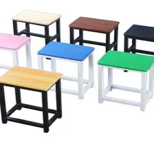 철제 사각 스툴 카페 우드 화장대 인테리어 간이 체어