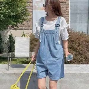 반바지 멜빵 청바지 데일리 캐주얼 디자인 스타일