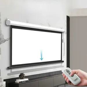 전동 스크린 120인치 학원용 강의실 롤스크린 플라스틱 무선