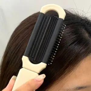 [콩심팥심]접이식 포켓 거울빗 휴대용 화이트